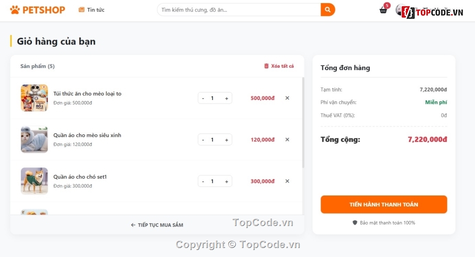 giao diện,giao hàng,petshop